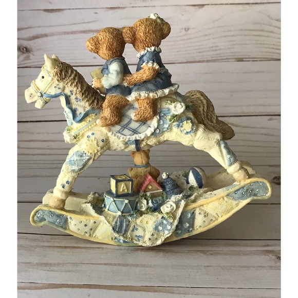 Trippie’s Bears on a Rocking Horse Ceramic Figurine - Picture 2 of 7
